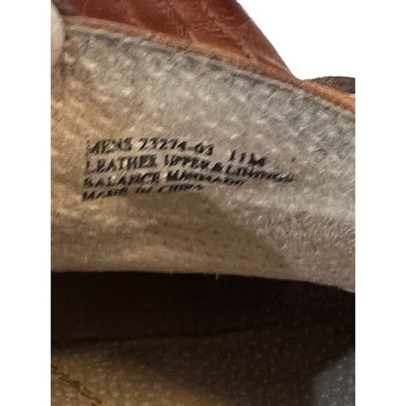 Stacy Addams Leather Brown Cognac Lace-Up Square Toe Dress Shoes Men's Size 11 - Picture 5 of 5